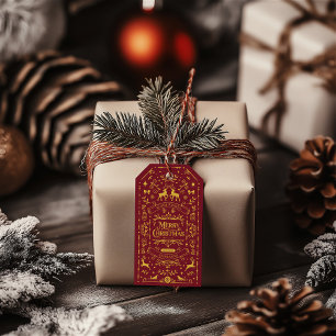God jul Classic Red Helgdag Presentetikett