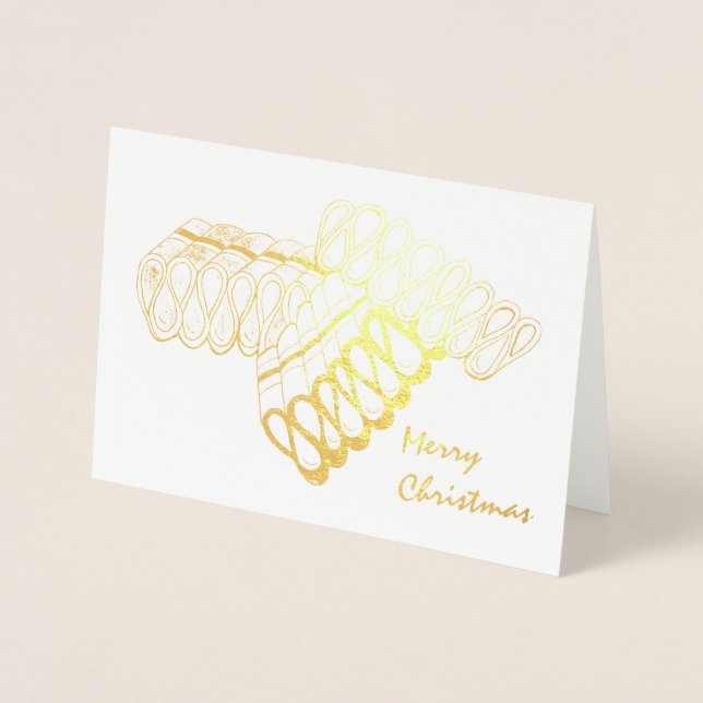 God jul Classic Ribbon Candy Helgdag Julafton Folierat Kort (Framsida)