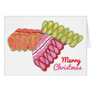 God jul Classic Ribbon Hard Candy Helgdag Hälsningskort