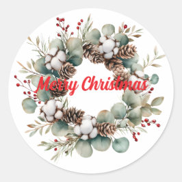 God jul Classic Round Sticker Runt Klistermärke