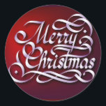 God jul Classic Round Sticker Runt Klistermärke<br><div class="desc">Helgdag - klassiskt rund fjällmärke</div>