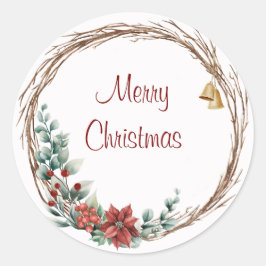 God jul Classic Round Stickers Runt Klistermärke