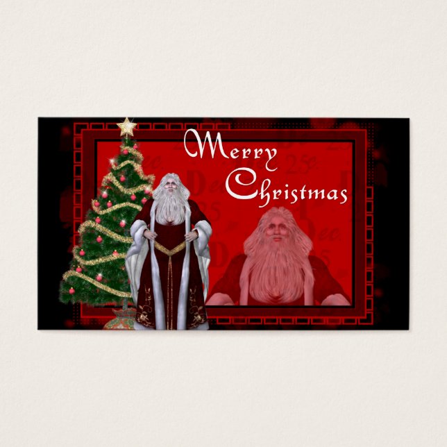 God jul Classic Santa 1 - Gift Märkre Visitkort (Framsidan)