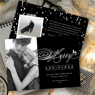 God jul Classic Script Photo Elegant Chic Julkort