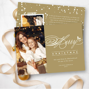 God jul Classic Script Photo Elegant Chic Julkort