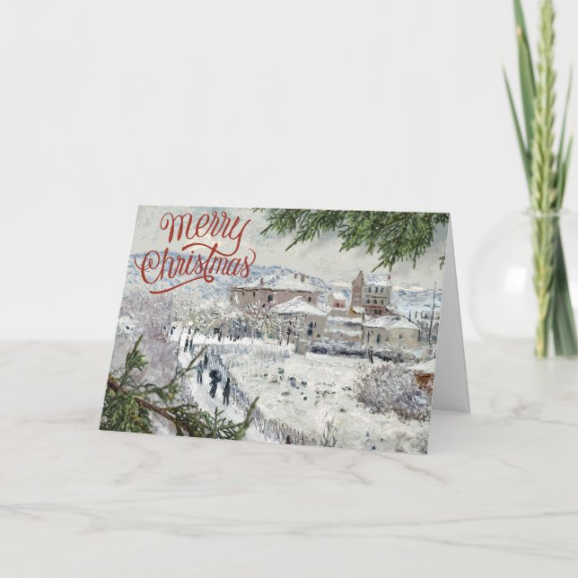 God jul. Claude Monet Foleting Card Kort (Framsida)