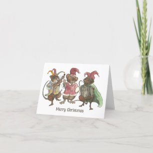 God jul Clown Mice Helgdag Card Tack Kort