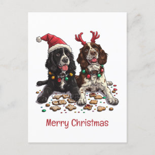 God jul Cocker Spanska Hundar Helg Vykort