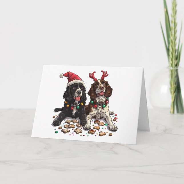 God jul Cocker Spanska Hundar Helgkort (Framsida)
