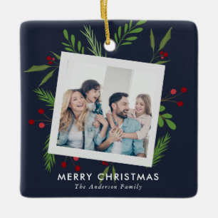God jul Collage Anpassningsbar Modern Holly Julgransprydnad Keramik
