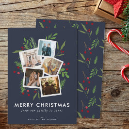 God jul Collage Anpassningsbar Modern Holly Julkort
