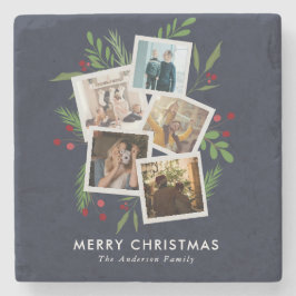 God jul Collage Anpassningsbar Modern Holly Stenunderlägg