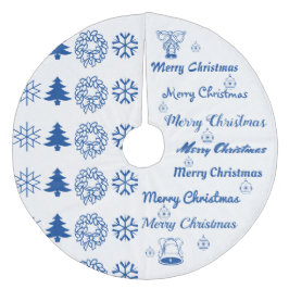 God jul Collage Blue Julgransmatta Fleece