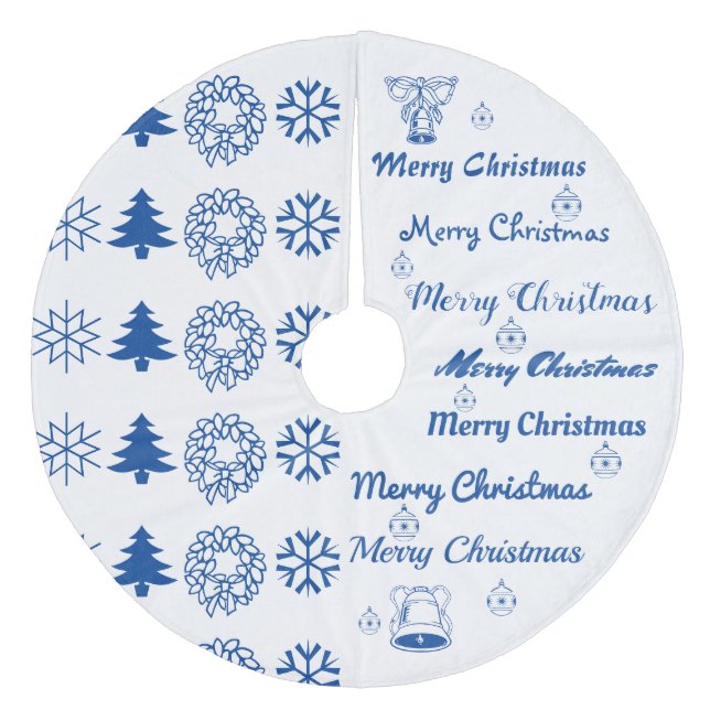 God jul Collage Blue Julgransmatta Fleece (Framsidan)