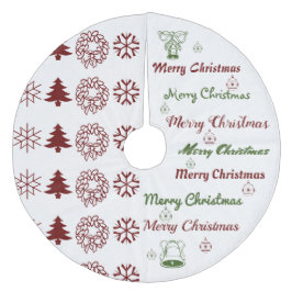 God jul Collage Mörk Red F Grönt Julgransmatta Fleece