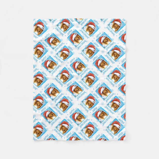 God jul Collie Fleece Blanket (Framsidan)
