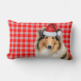 God jul, Collie Hund Red Helgdag Play Lumbarkudde