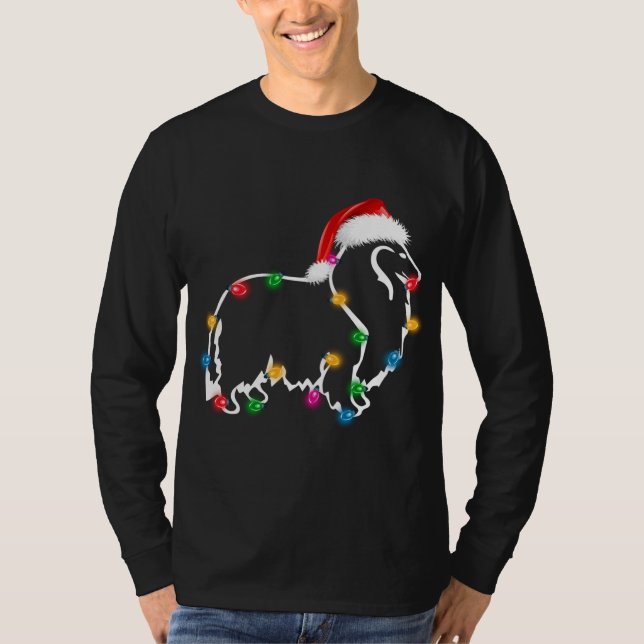 God jul Collie JULAFTON Ljus Santa Hat Funny T Shirt (Framsida)