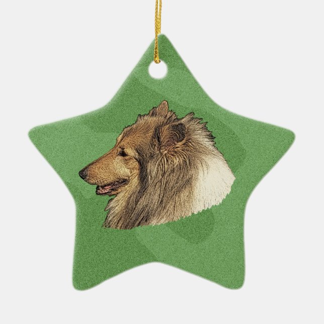 God jul Collie Julgransprydnad Keramik (Framsidan)