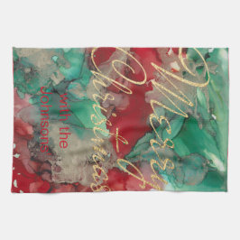 God jul Colorful Guld Kökshandduk