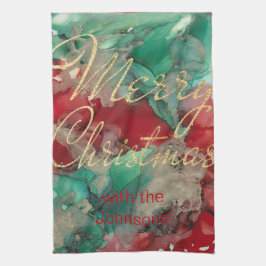 God jul Colorful Guld Kökshandduk