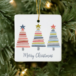 God jul Colorful Stacks Träd Julgransprydnad Keramik