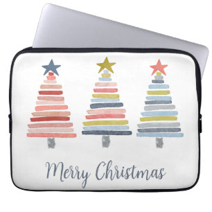 God jul Colorful Stacks Träd Laptop Fodral