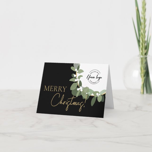 God jul Company Logotyp Guld black Small Helgkort (Framsida)