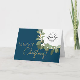 God jul Company Logotyp Guld Grönt Blue Helgkort