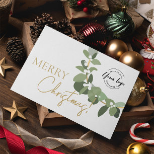 God jul Company Logotyp Guld vit Anpassningsbar Helgkort
