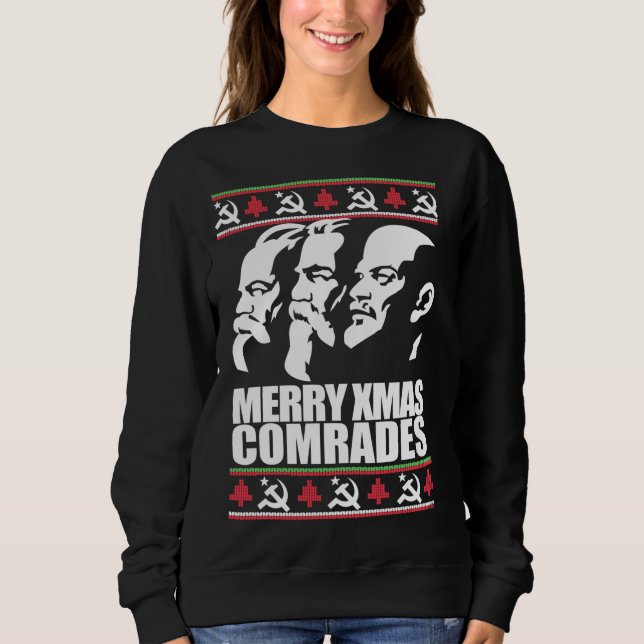 GOD JUL COMRADE Ugly jul Sweater Marx Eng T Shirt (Framsida)