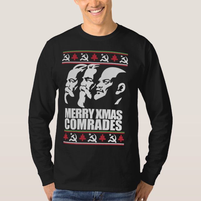 GOD JUL COMRADE Ugly jul Sweater Marx Eng T Shirt (Framsida)