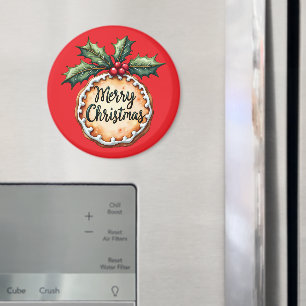 God jul Cookie med Holly Berries Magnet