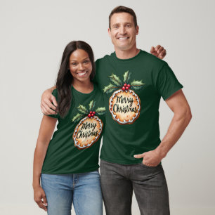 God jul Cookie med Holly Berries T Shirt