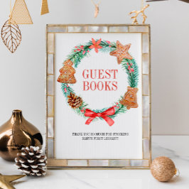 God jul Cookie WAN Baby Shower Guest Bokar Poster