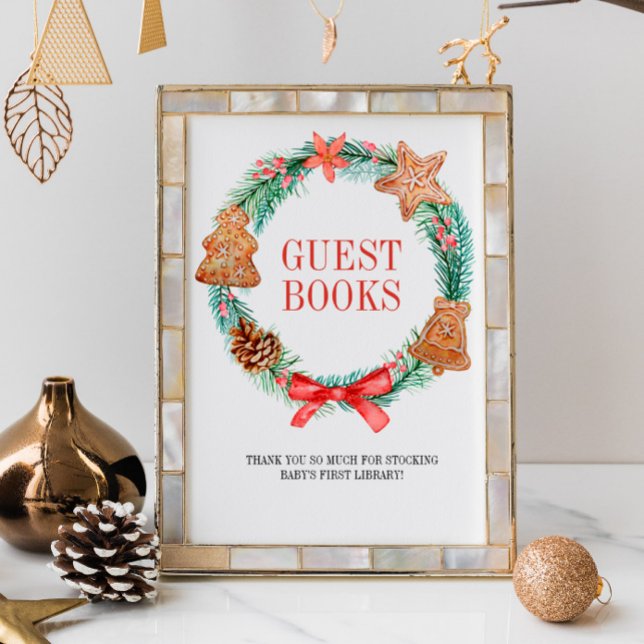 God jul Cookie WAN Baby Shower Guest Bokar Poster (Skapare uppladdad)
