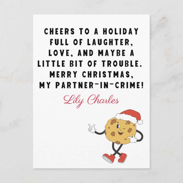 God jul Cookies-citattecken för vänner Helg Vykort (Framsida)