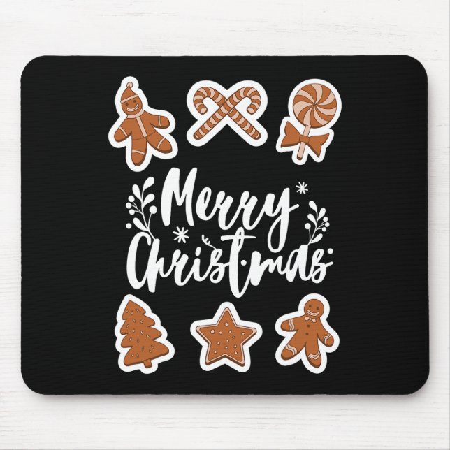 God jul Cookies Pepparkaksgubbe Träd Bakin Musmatta (Framsidan)
