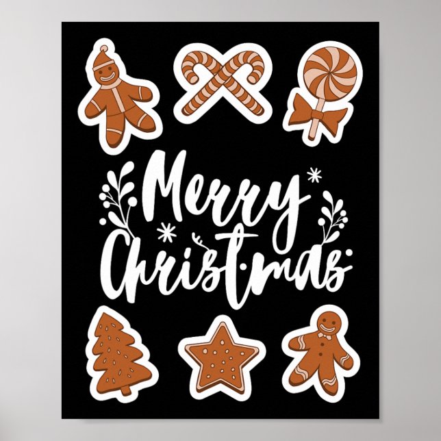 God jul Cookies Pepparkaksgubbe Träd Bakin Poster (Framsidan)