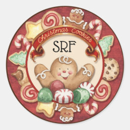 God Jul Cookies Sticker Runt Klistermärke