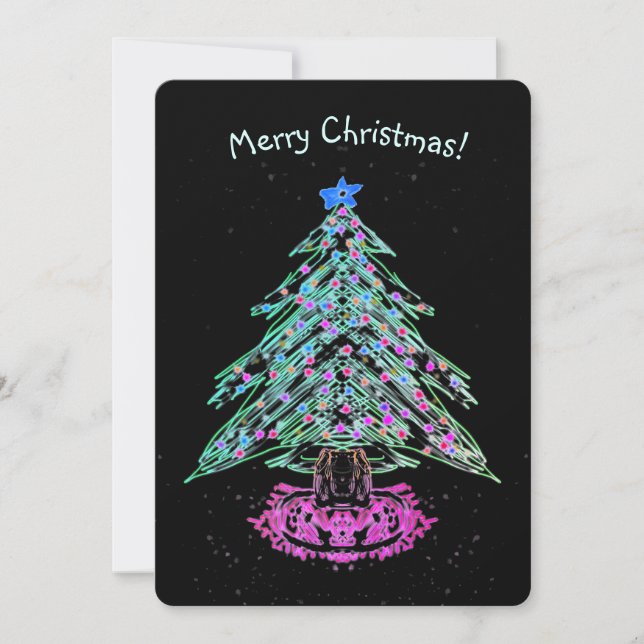 God Jul Cool Träd Julkort (Framsida)