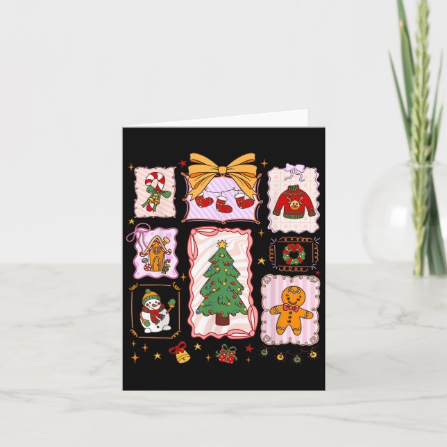 God jul Coquette Bow Family Julafton Manar Women Kort (Framsida)