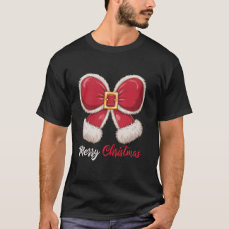 God jul Coquette Bow Santa Chris T Shirt