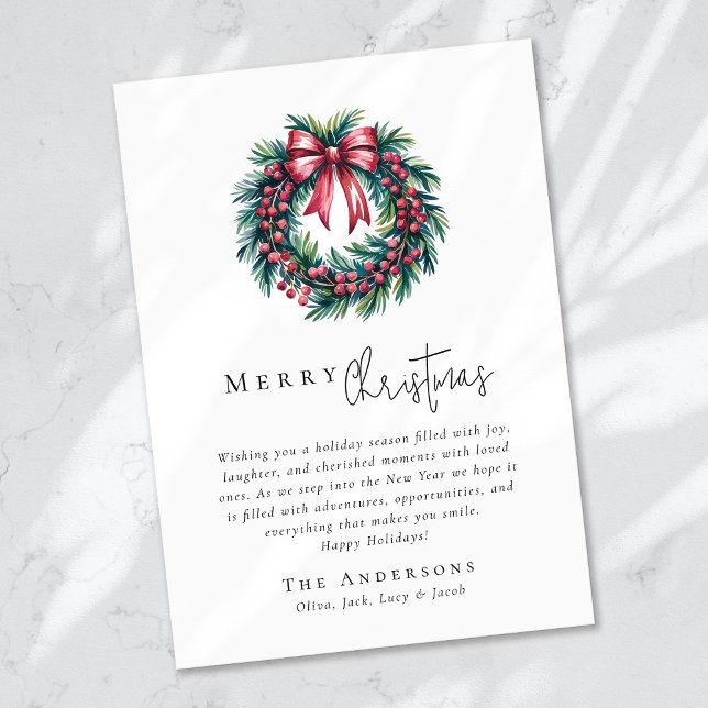 God jul Coquette Bow Wand Julkort (Skapare uppladdad)