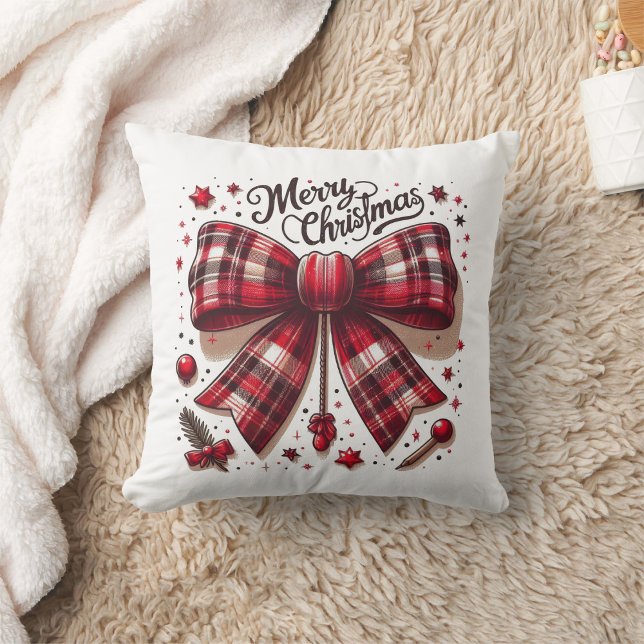 god jul Coquette röd plommon Kudde (Skapare uppladdad)