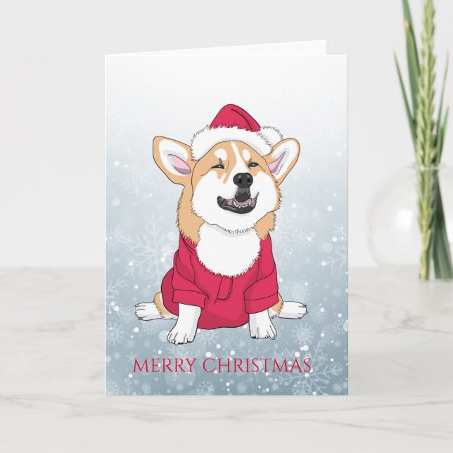 God jul Corgi Helgkort (Framsida)
