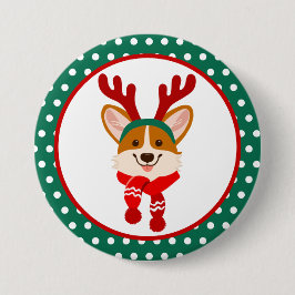 God jul Corgi Hund Button Knapp
