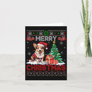God jul Corgi Hundälskare Family Ugly Julafton Kort