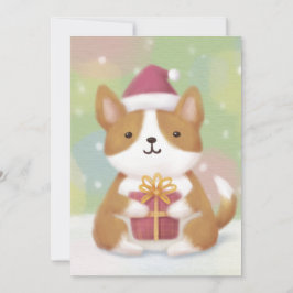 God jul: Corgi Illustration Art Julkort