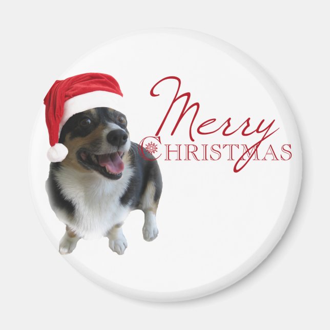 God jul Corgi Santa Magnet (Framsidan)